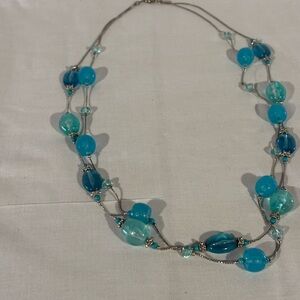 Elegant Blue Beaded Necklace